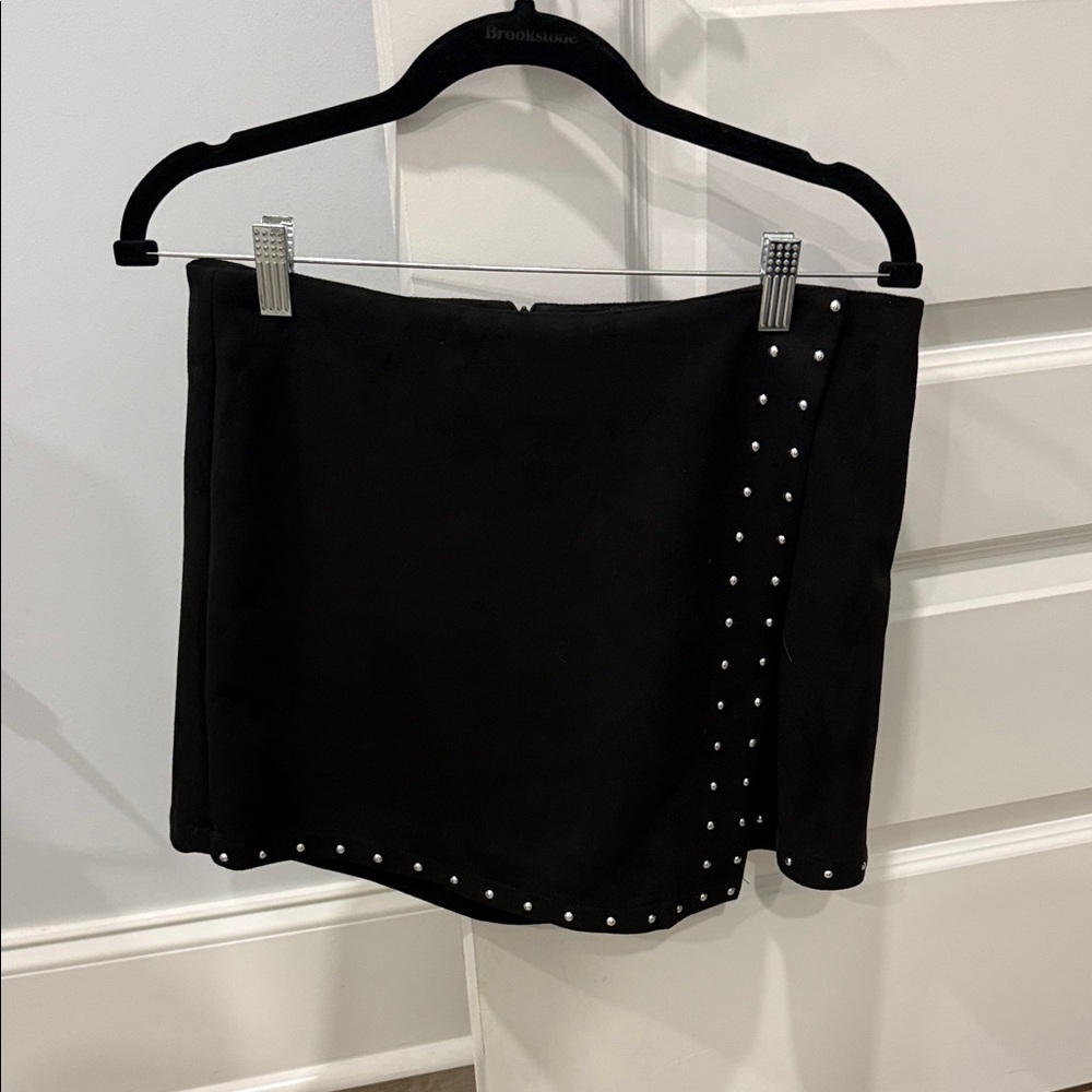 Black Skort with Studded Detail